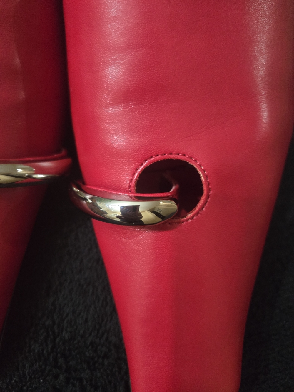 Jeffrey Campbell Women's Red Leather Slip-On Mules Size 11 NWT - Picture 9 of 11
